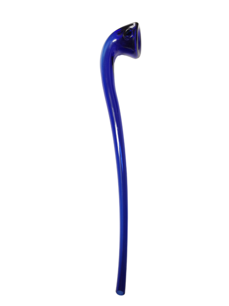 Profilo pipa blu in vetro su sfondo bianco