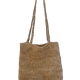 Acquista la borsa shopper in spago di canapa naturale color juta. Lavorata a mano all'uncinetto, resistente e sostenibile. Altezza totale con manico 73 cm.